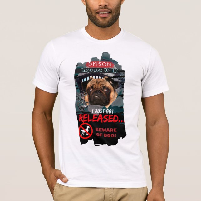 Funny Beware of Dog T-Shirt – Men’s Guard Dog Tee (Vorderseite)