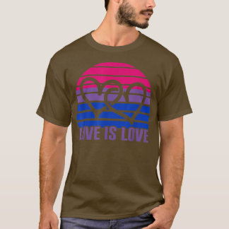 Funny Bi Pride Liebe ist Liebe Biseual Flag Zwei H T-Shirt