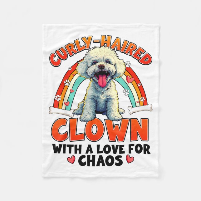 Funny Bichon Frise Design For Dog Lover  Fleecedecke (Vorderseite)