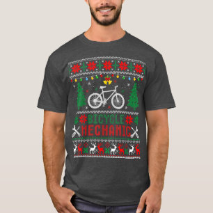 Funny Bicycle Mechanic Ugly Weihnachtssüßer T-Shirt