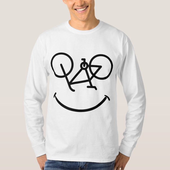 Funny Bicycle Smile Quotes Bike Lächeln Gesicht Bi T-Shirt (Vorderseite)