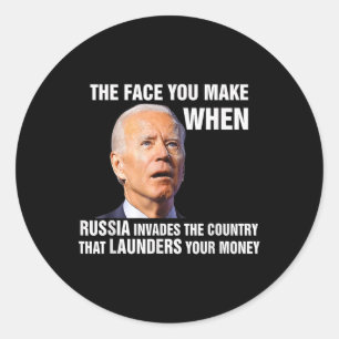 Funny Biden das Gesicht, das man macht, wenn Russl Runder Aufkleber