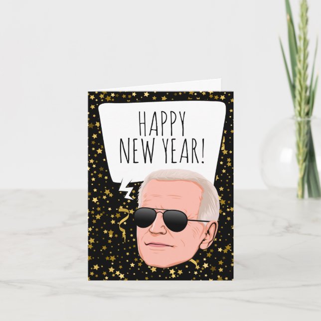 Funny Biden Neujahr Karte (Vorderseite)