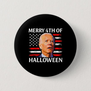 Funny Biden verwirrte Merry 4. Halloween Meme 4 Button