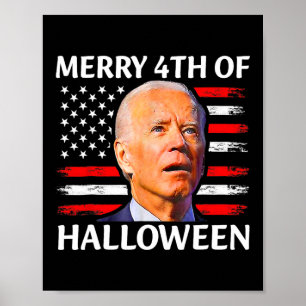 Funny Biden verwirrte Merry 4. Halloween Meme 4 Poster