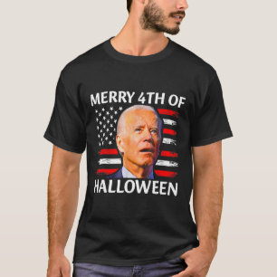 Funny Biden verwirrte Merry 4. Halloween Meme 4 T-Shirt