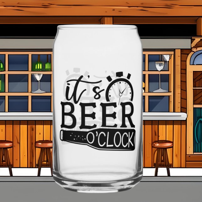 Funny Biere o Clock Wortart Dosenglas (Von Creator hochgeladen)