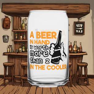Funny Bierhand cooler Wortart Dosenglas
