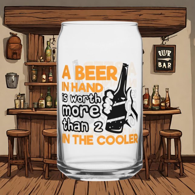 Funny Bierhand cooler Wortart Dosenglas (Von Creator hochgeladen)