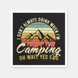 Funny Biertrinker Camping liebt Wortkunst Serviette