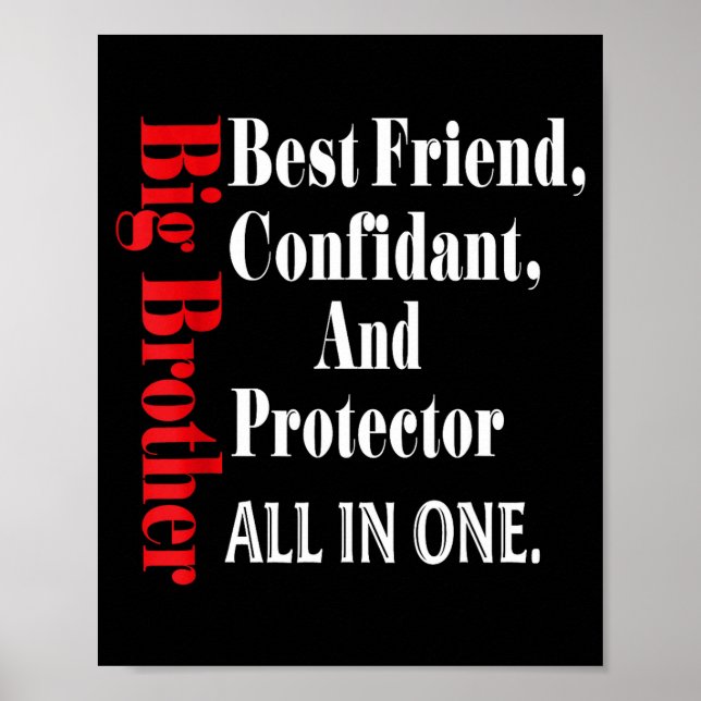 Funny Big Brother Definition Birthday Men Teens Yo Poster (Vorne)