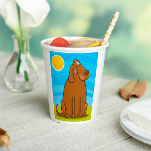 Funny Big Brown Hund sitzt in der Sonne Pappbecher