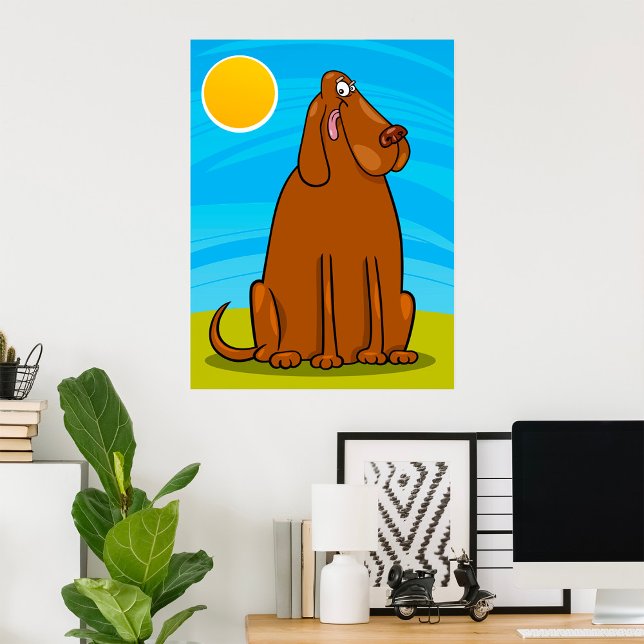 Funny Big Brown Hund sitzt in der Sonne Poster (Von Creator hochgeladen)