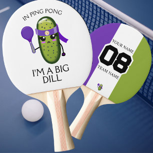 Funny Big Dill Team Name Name Lila Weiß Grün Tischtennis Schläger