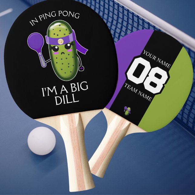 Funny Big Dill Team Name Nummer Lila Schwarz Grün Tischtennis Schläger (Von Creator hochgeladen)