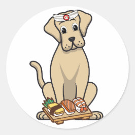 Funny Big dog ist ein Sushi-Koch Runder Aufkleber