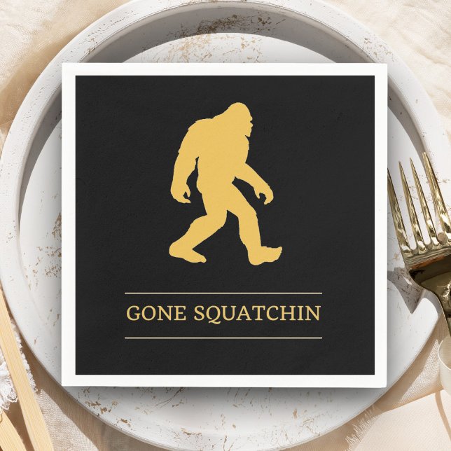 Funny Big Foot Gone Squatchin Sasquatch Serviette (Von Creator hochgeladen)