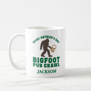 Funny Big Foot Pub Crawl Name St Patricks Day Kaffeetasse
