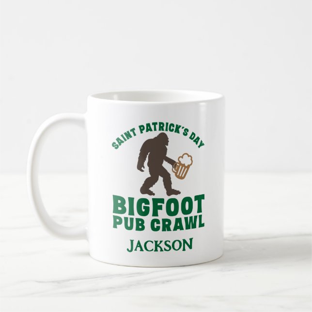 Funny Big Foot Pub Crawl Name St Patricks Day Kaffeetasse (Links)