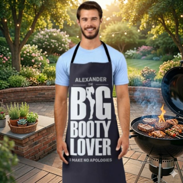 FUNNY Big Hintern Lover auf BLACK Schürze (Von Creator hochgeladen)