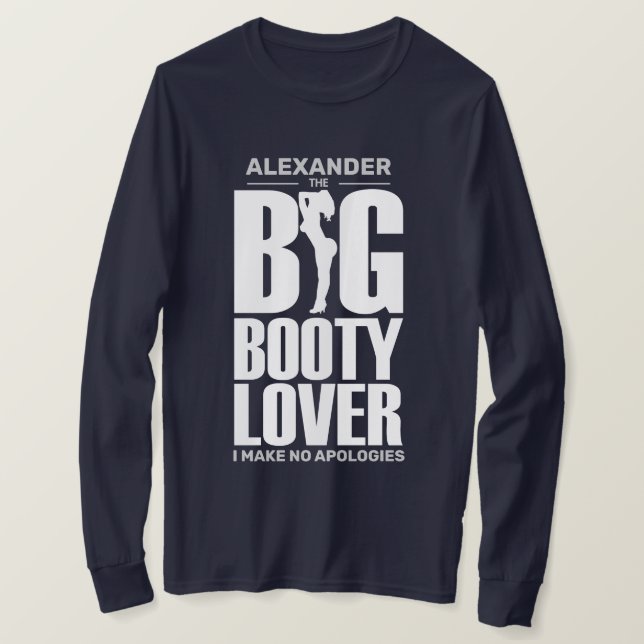 FUNNY Big Hintern Lover mit dem Namen White on Dar T-Shirt (Design vorne)