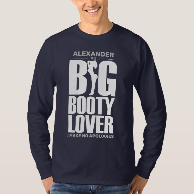 FUNNY Big Hintern Lover mit dem Namen White on Dar T-Shirt (Vorderseite)