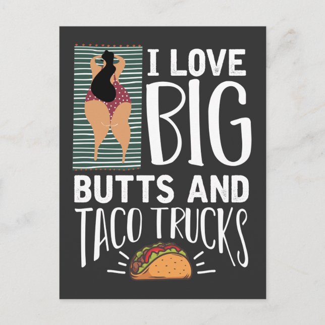 Funny Big Hintern und Taco Lover Postkarte (Vorderseite)