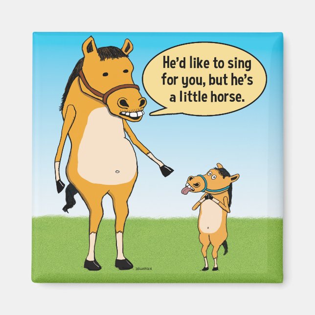 Funny Big Horse und Little Horse Kühlschrankmagnet Magnet (Vorne)