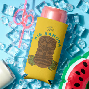 Funny Big Kahuna Tiki Maske Vatertag Selters Dosenkühler
