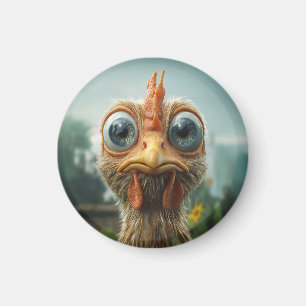 Funny Big Mit Augen Chicken Nah-Up Magnet