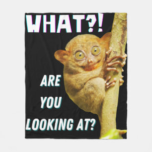 Funny Big Mit Augen Tarsier Was Sie sehen Fleecedecke