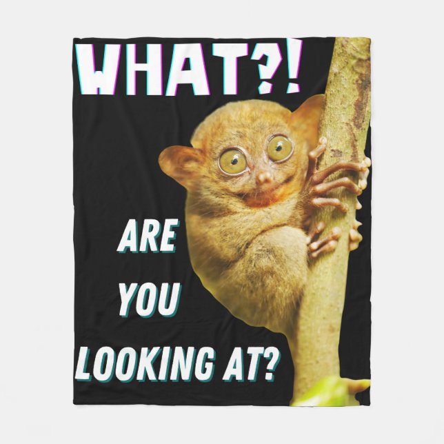 Funny Big Mit Augen Tarsier Was Sie sehen Fleecedecke (Vorderseite)