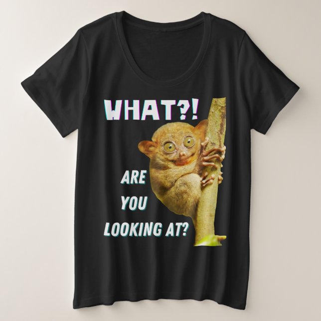 Funny Big Mit Augen Tarsier Was Sie sehen Große Größe T-Shirt (Design vorne)