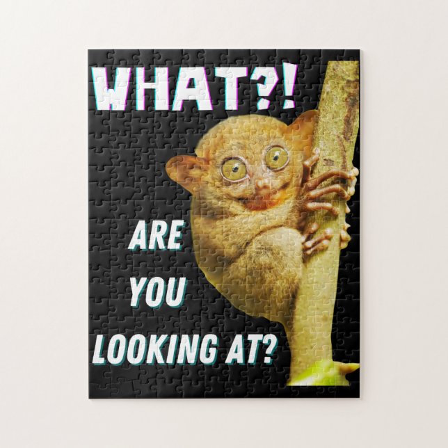 Funny Big Mit Augen Tarsier Was Sie sehen Puzzle (Vertikal)