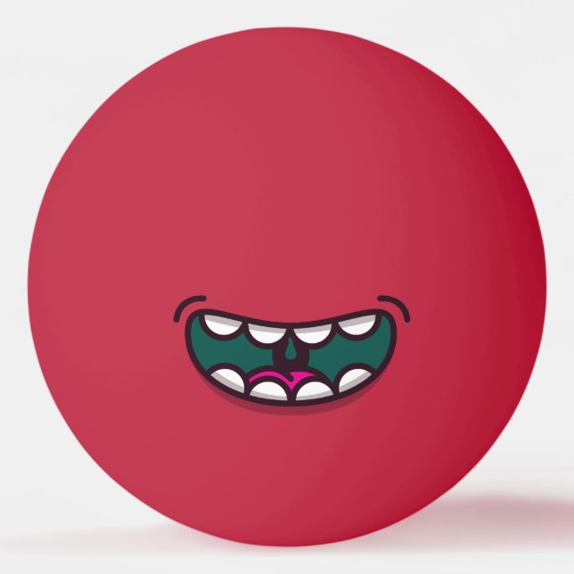 Funny Big Mouth Monster. Tischtennisball (Vorderseite)