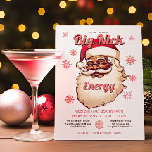 Funny Big Nick Energy African American Santa Party