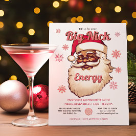 Funny Big Nick Energy African American Santa Party Einladung