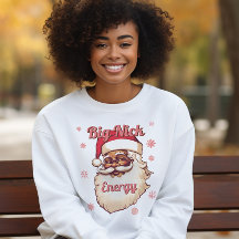 Funny Big Nick Energy African American Santa