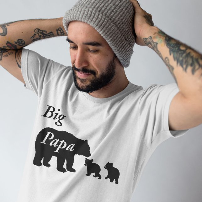 Funny Big Papa Familienbär Vater T-Shirt (Von Creator hochgeladen)