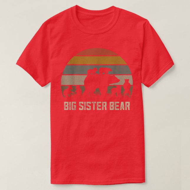 Funny Big Sister Bären Shirts, Six Kid Cubs Sis Si T-Shirt (Design vorne)