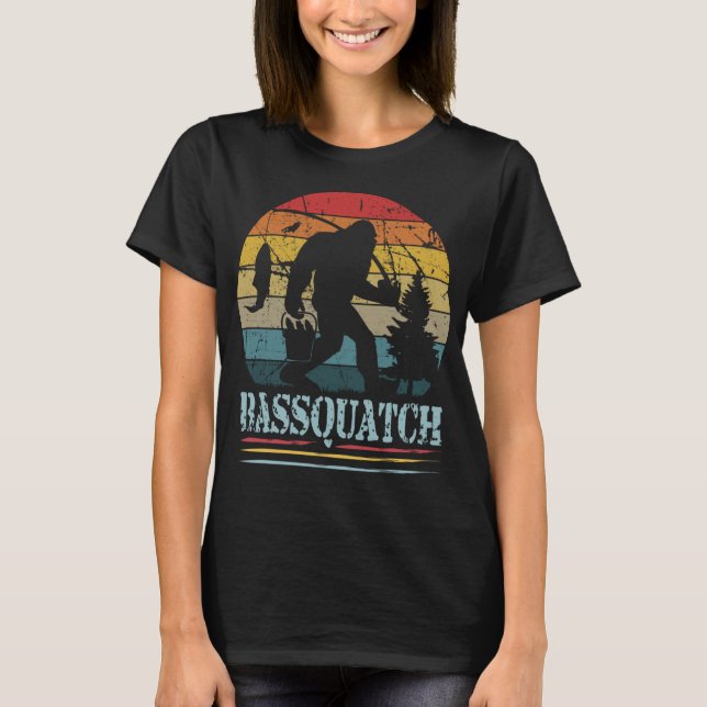 Funny Bigfoot BASSQUATCH Bass Fishing Sasquatch Be T-Shirt (Vorderseite)