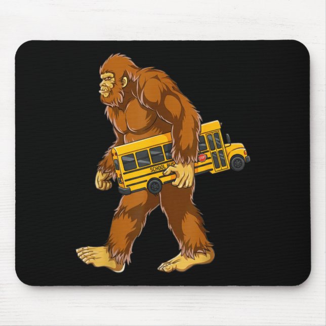 Funny Bigfoot Bus Driver Sasquatch School Bus Love Mousepad (Vorne)