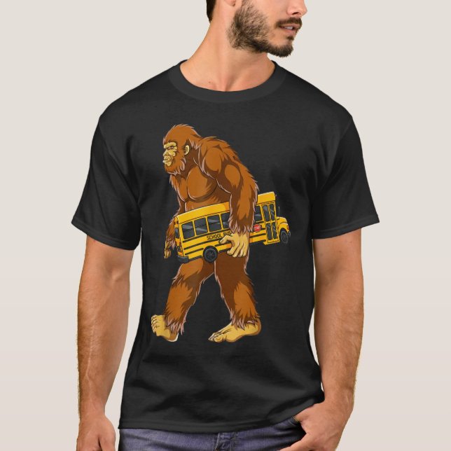 Funny Bigfoot Bus Driver Sasquatch School Bus Love T-Shirt (Vorderseite)
