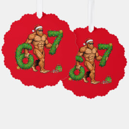 Funny Bigfoot Christmas Ornament – Paper Design  Karte