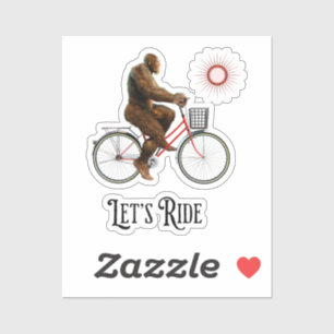 Funny Bigfoot Cycling, Lass's Ride Aufkleber