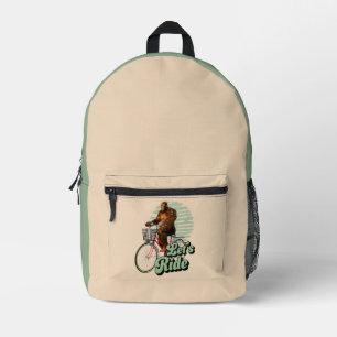 Funny Bigfoot Cycling, Lass's Ride Bedruckter Rucksack
