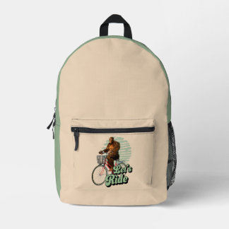 Funny Bigfoot Cycling, Lass's Ride Bedruckter Rucksack
