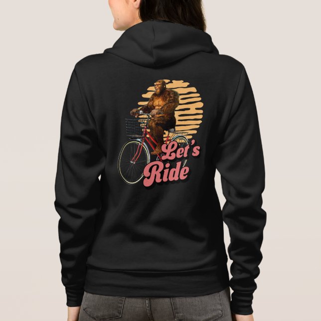 Funny Bigfoot Cycling, Lass's Ride Hoodie (Rückseite)
