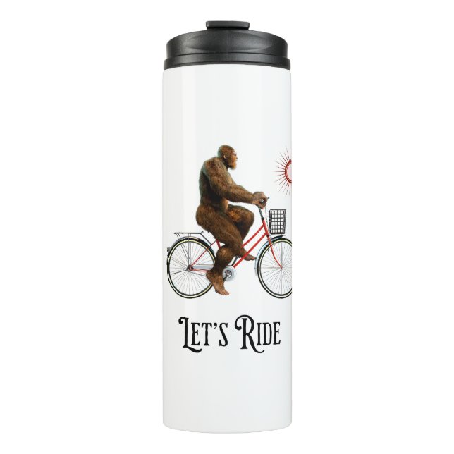 Funny Bigfoot Cycling, Lass's Ride Thermosbecher (Vorderseite)