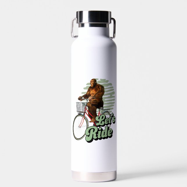 Funny Bigfoot Cycling, Lass's Ride Trinkflasche (Vorne)